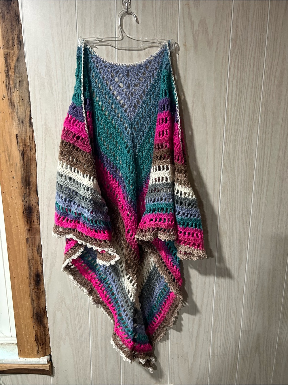 Handcrafted Multicolor Crochet Poncho Sweater